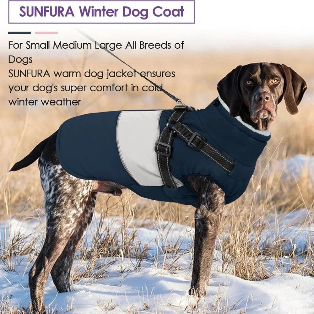 Small Dog Coat with Harness Built in